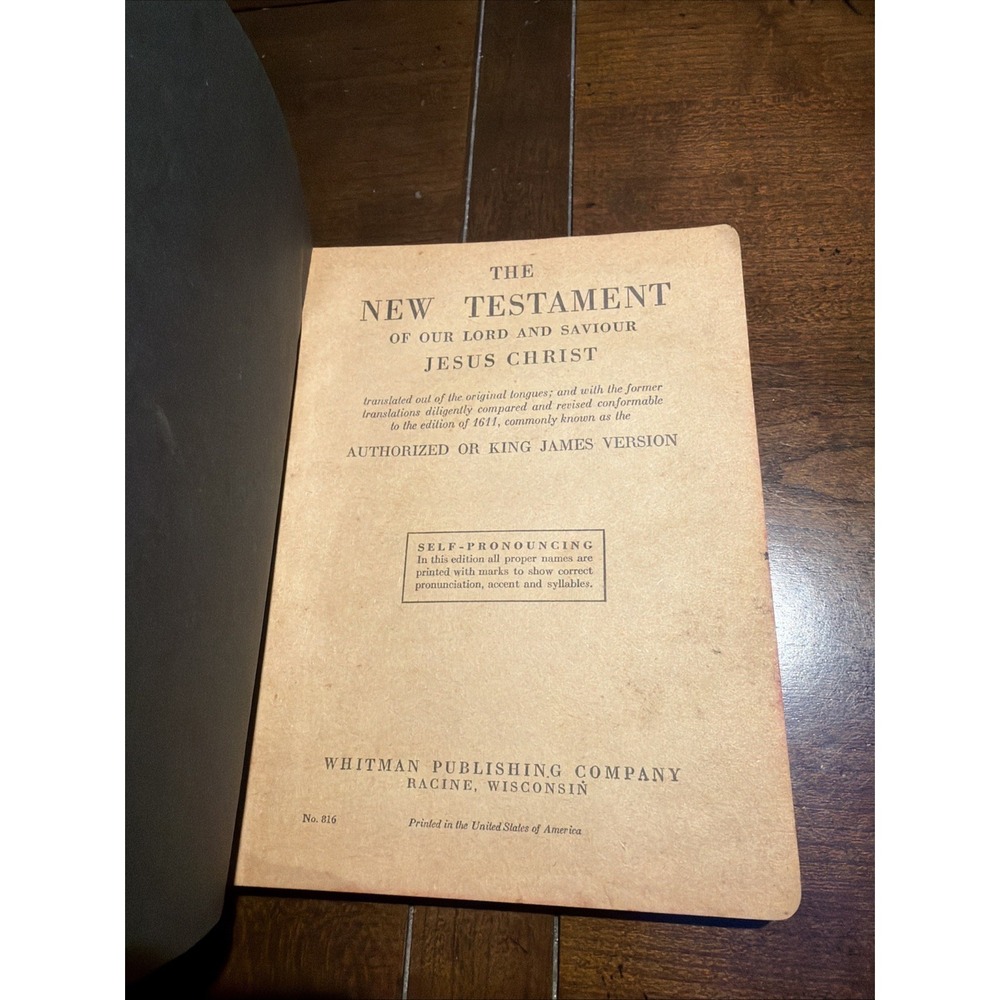 New Testament Whitman Publishing Company No. 816 King James Version 1940's - Picture 3 of 6